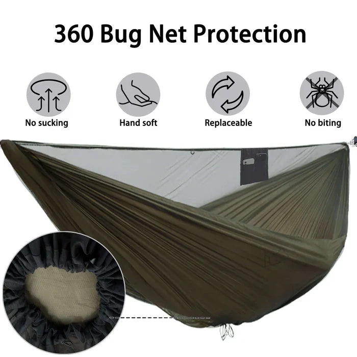 Onewind Outdoors Aerie 11' Double Camping Hammock with Mosquito Net