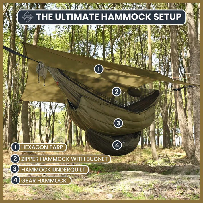 Onewind Tempest 12' Zipper Camping Hammock