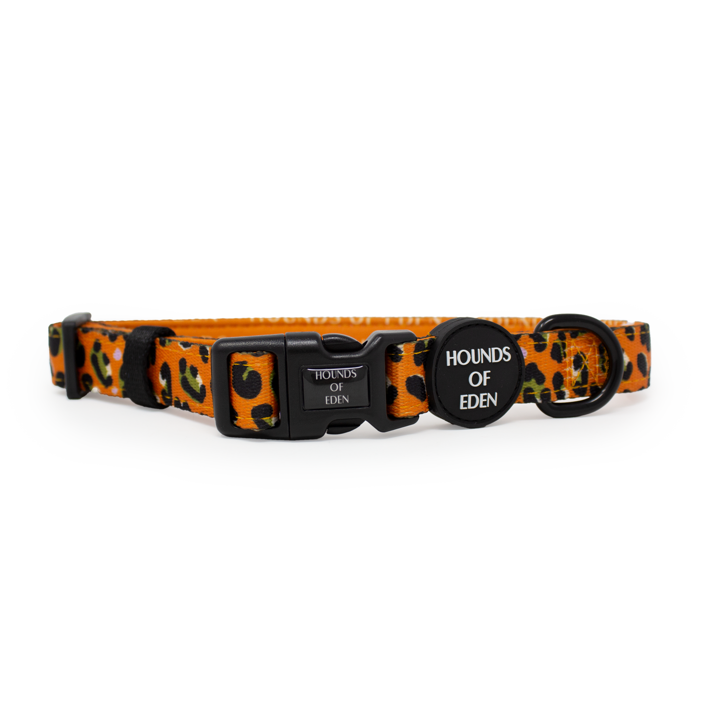 Burnt Orange Leopard Design Dog Collar