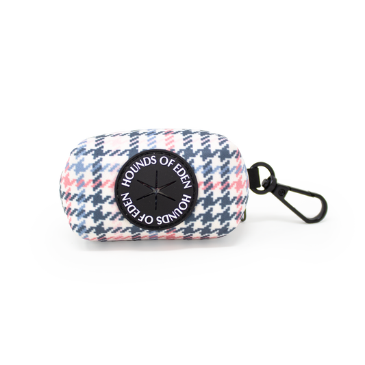 Pink Houndstooth Design Poop Bag Holder