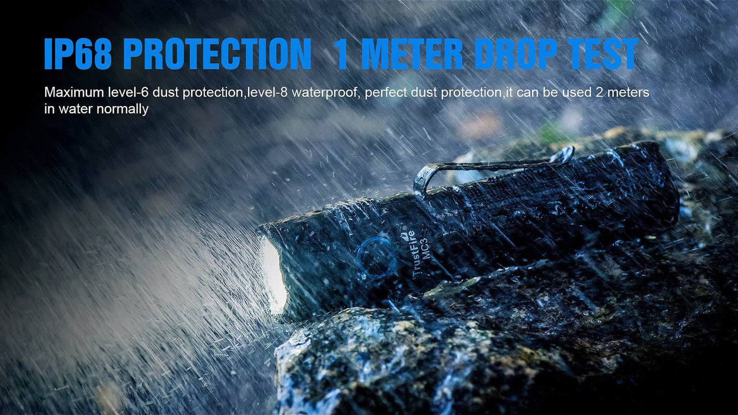 Trustfire MC3 EDC Magnetic Rechargeable Led Flashlight 2500Lumens