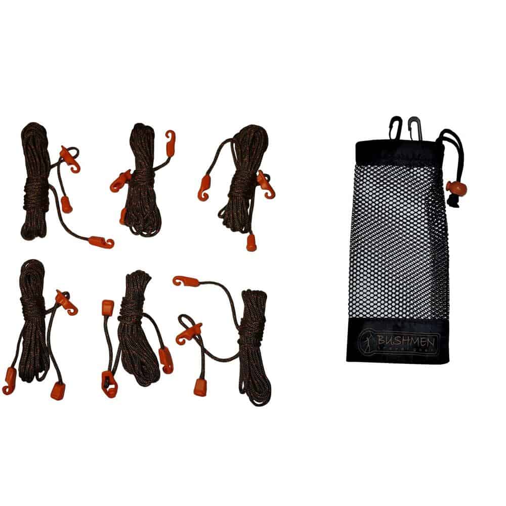 Bushmen ULTRALIGHT Tensioning Cords - Black/Orange