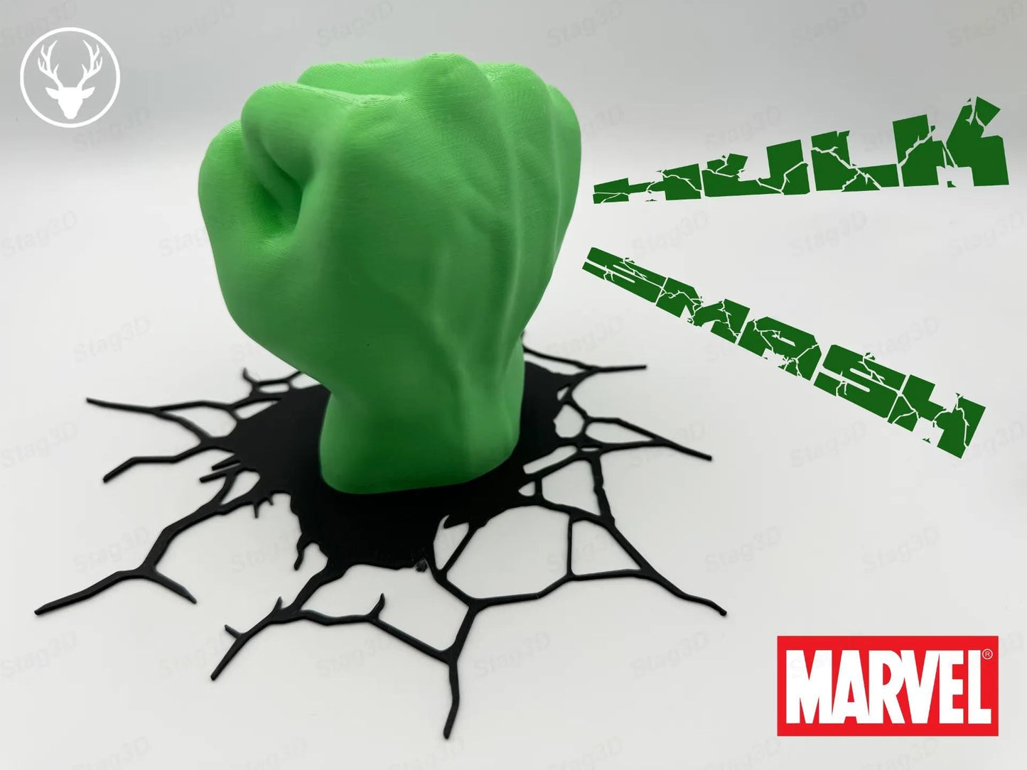 Hulk Smash Wall Decor | 3D Wall Art | Superhero Room Decor | Hulk Fist Wall Mount | Magnetic Mount | Green or Glow In Dark