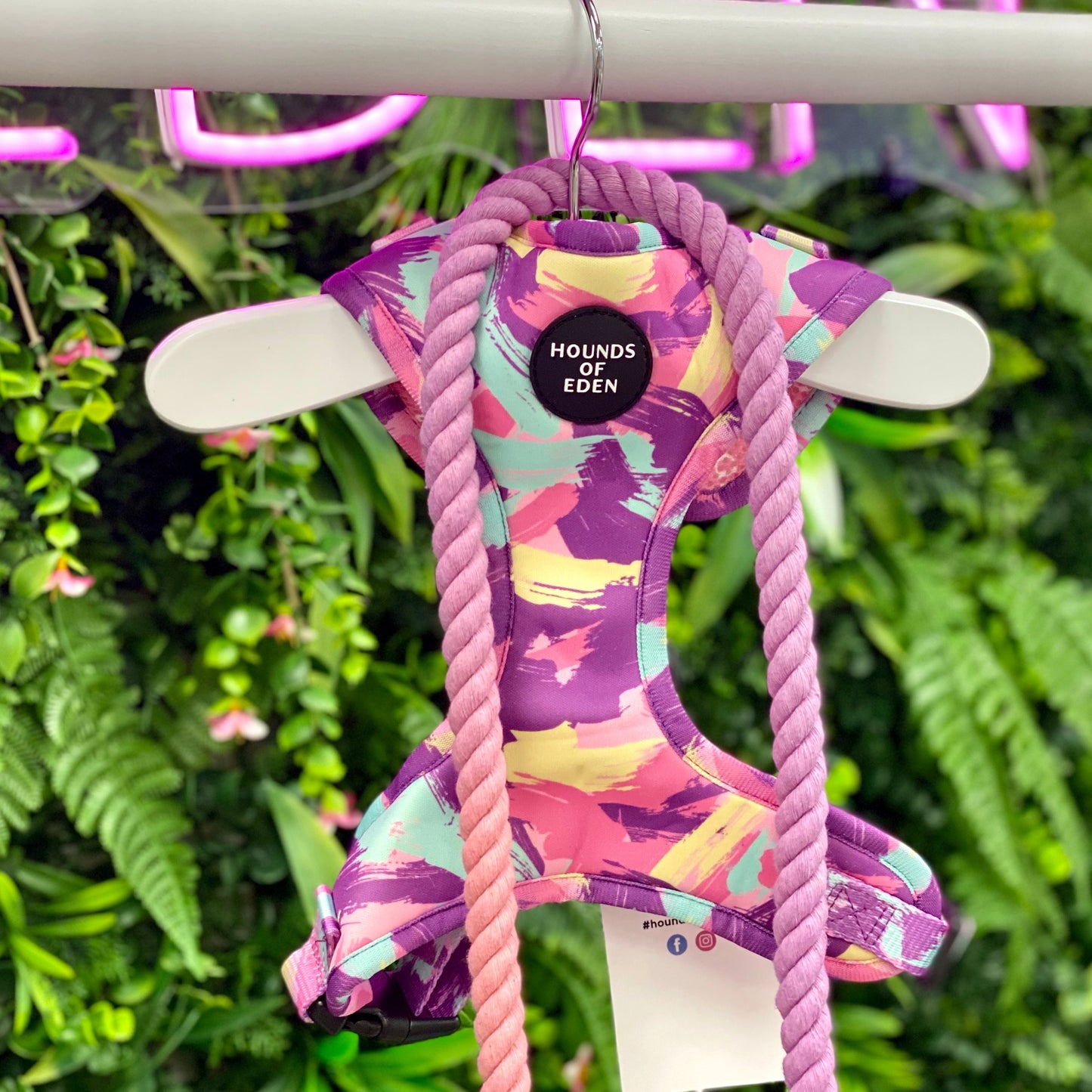 'Blush it Off' - Pink, Purple, Pastel Mint & Lemon Camo Pattern Dog Harness