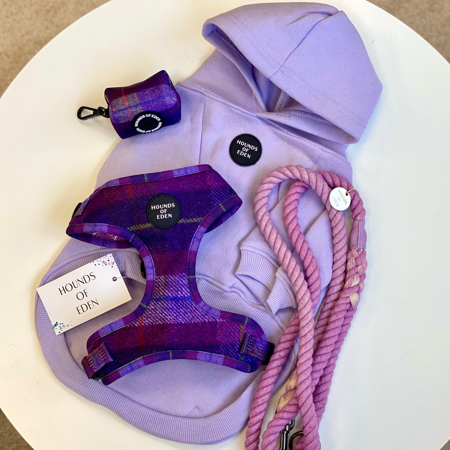 'Molly' - Pink & Purple Check Dog Harness