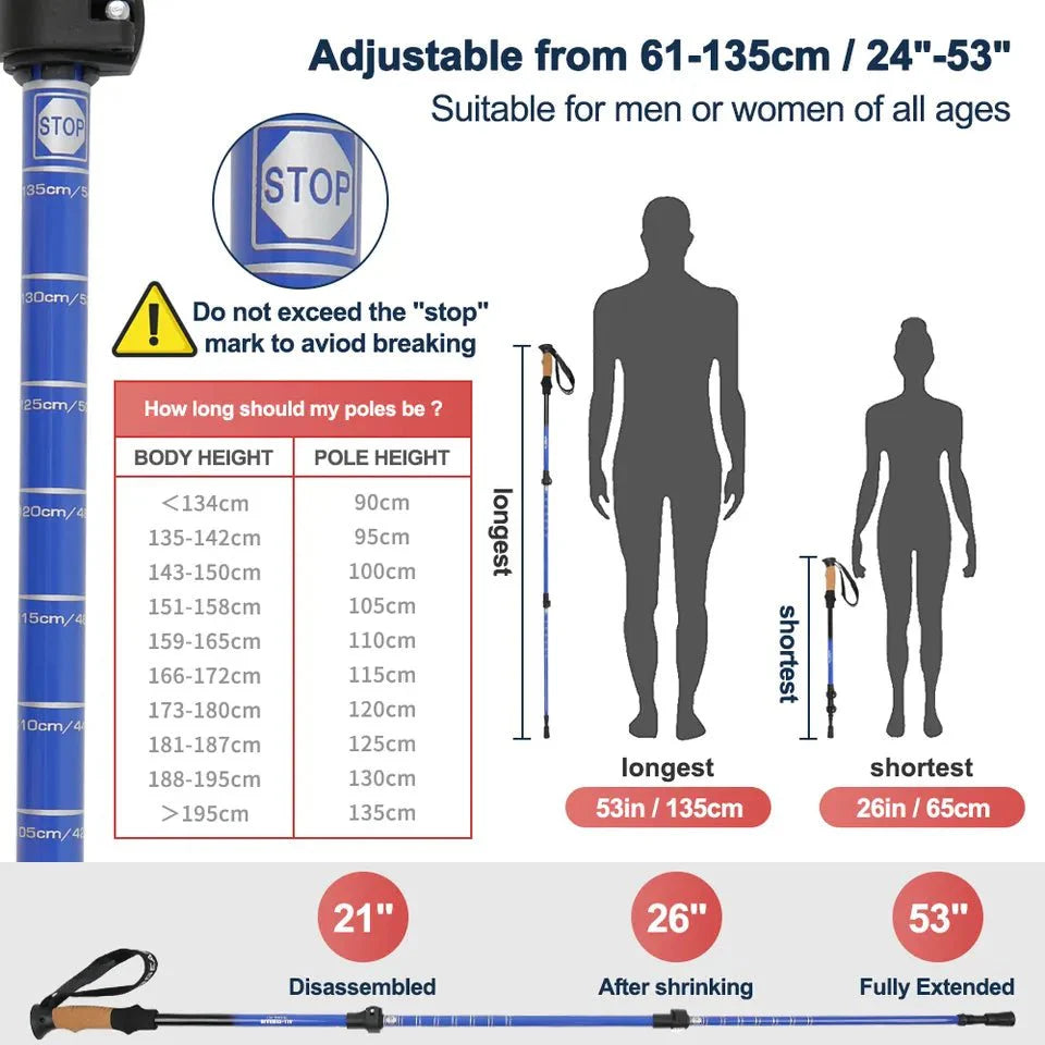 KingGear Aluminium Hiking Poles