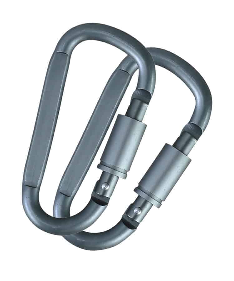Kombat UK Gunmetal Grey Locking Carabiners - 6mm (Pair)