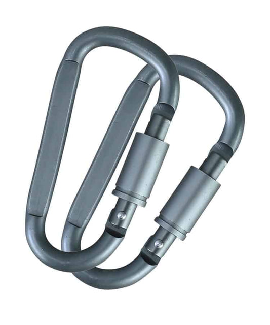 Kombat UK Gunmetal Grey Locking Carabiners - 6mm (Pair)