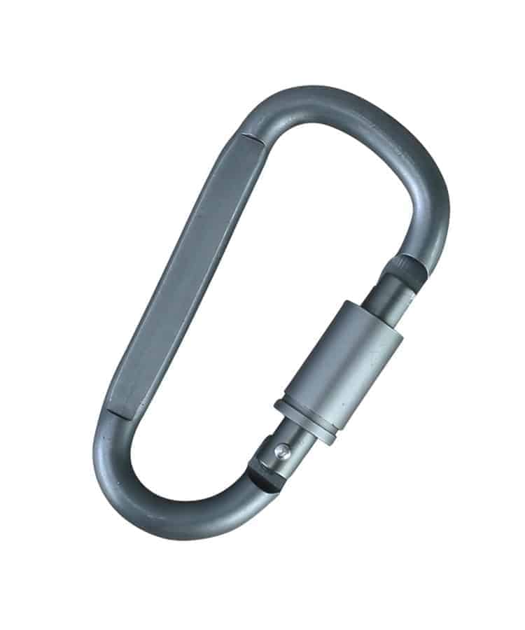 Kombat UK Gunmetal Grey Locking Carabiners - 6mm (Pair)