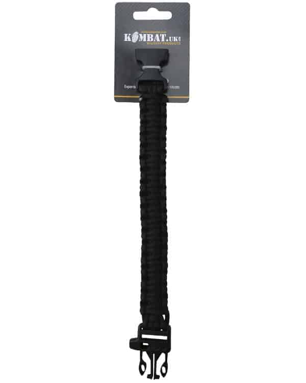 Kombat UK Paracord  Survival bracelet and Whistle - Black