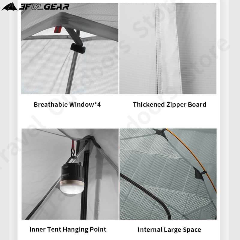 3F UL Gear Qingkong 3 Season Tent - Green