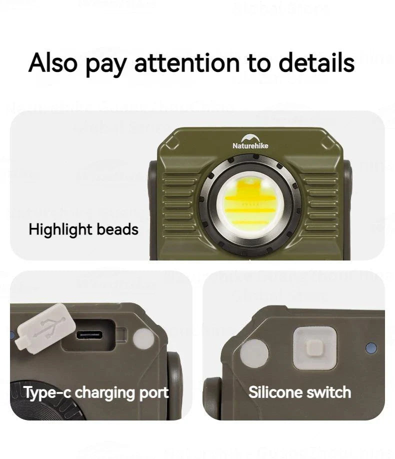 Naturehike Outdoor Floodlight With Red / White Light And adjustable beam