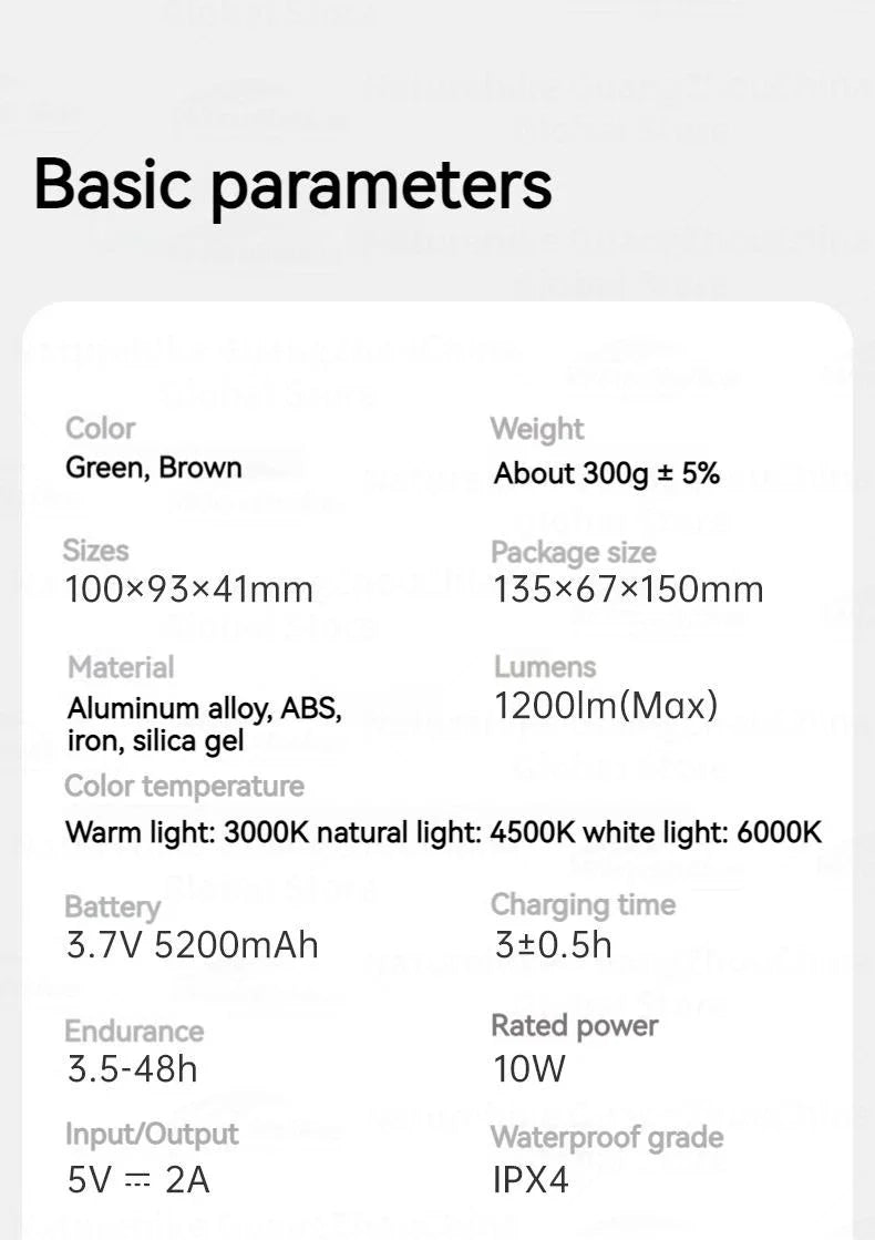 Naturehike Outdoor Floodlight With Red / White Light And adjustable beam