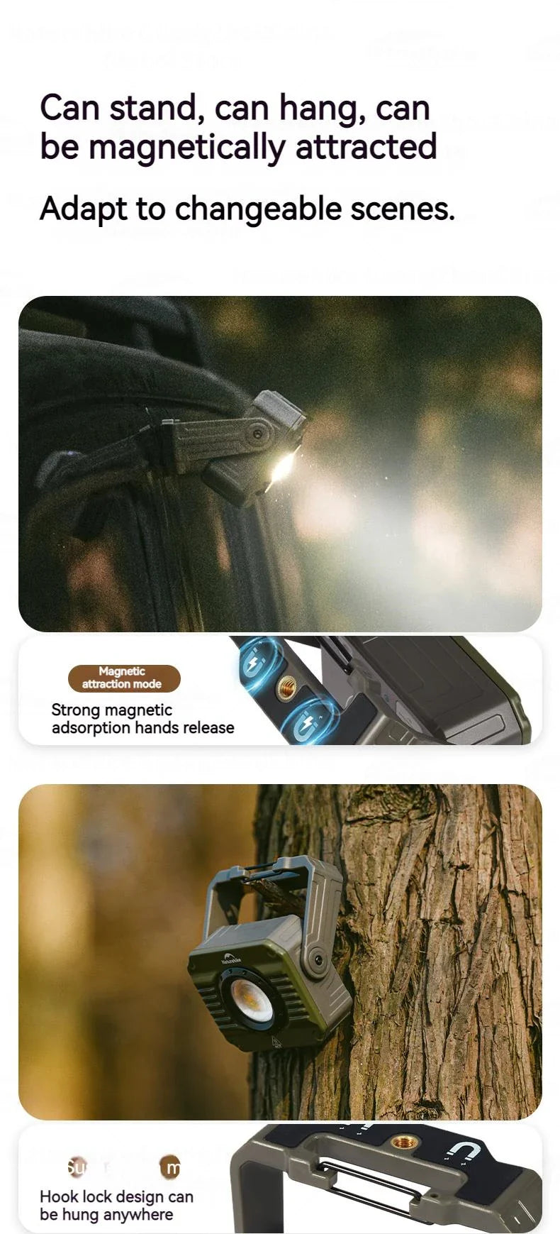 Naturehike Outdoor Floodlight With Red / White Light And adjustable beam