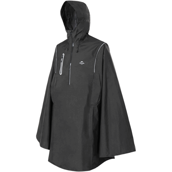 Naturehike Hooded Poncho Raincoat - Black