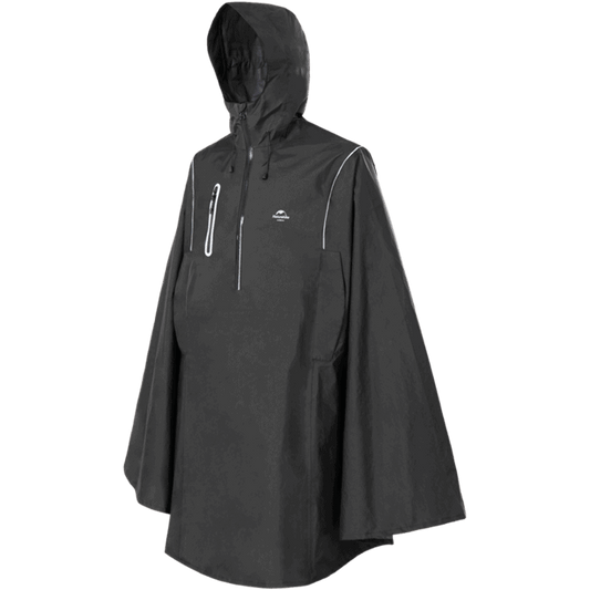 Naturehike Hooded Poncho Raincoat - Black