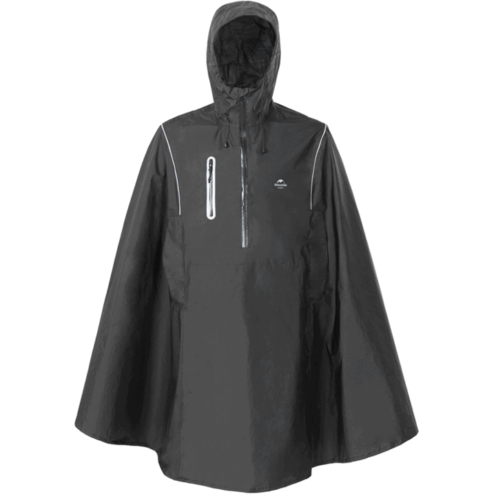 Naturehike Hooded Poncho Raincoat - Black