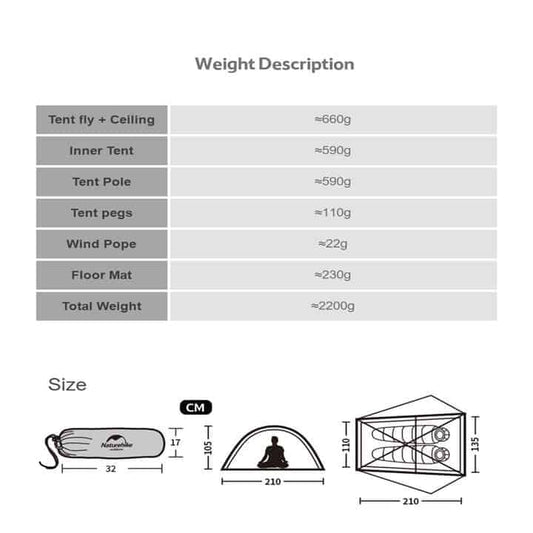 Naturehike Nebula 2, 2 Man tent 4 Season