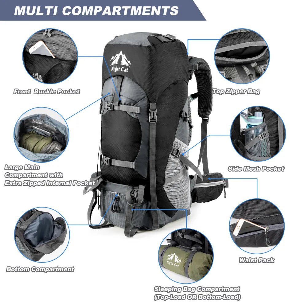 70L Night Cat Hiking Backpack