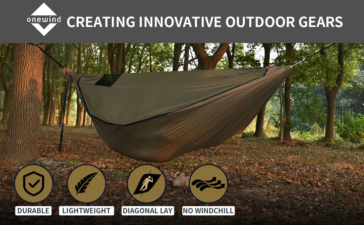 Onewind Airstream 11' Hammock with Detachable Zipper Bugnet and Wind Sock