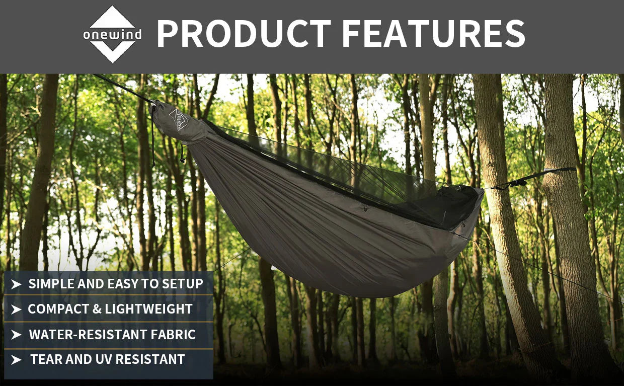 Onewind Airstream 11' Hammock with Detachable Zipper Bugnet and Wind Sock