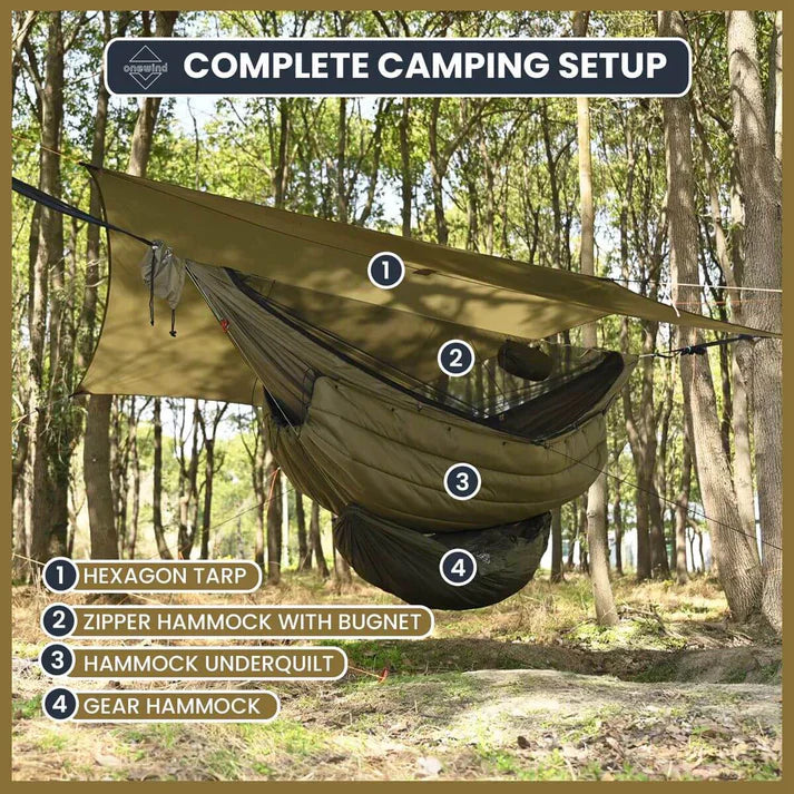 Onewind Nebula 12' Hexagonal Tarp Hammock Rain Fly