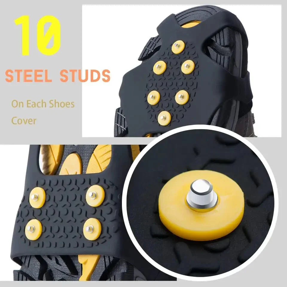 Silicone Ice Crampons With 10 Steel Studs