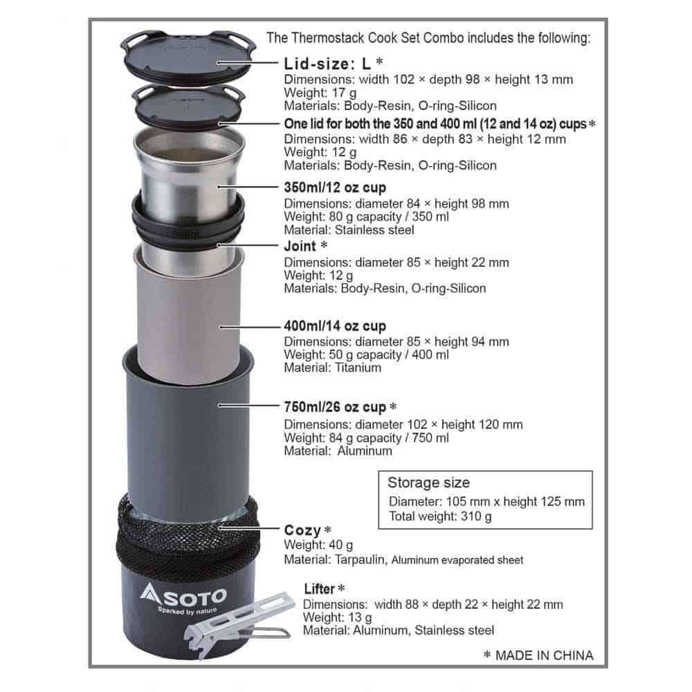 SOTO Thermostack Cook Set Combo