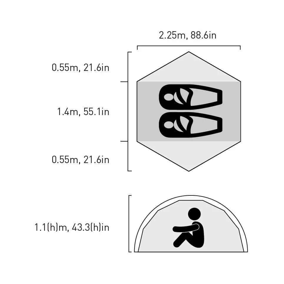FireMaple Tropics 2 Person Backpacking Tent With Footprint