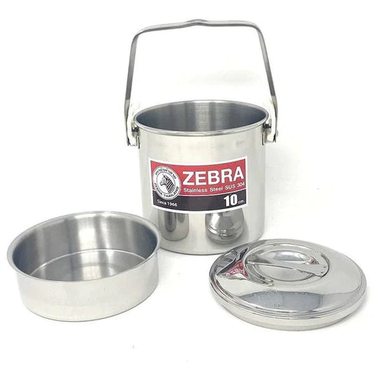 Zebra  Stainless Steel Billy Can with handle (Various Sizes)